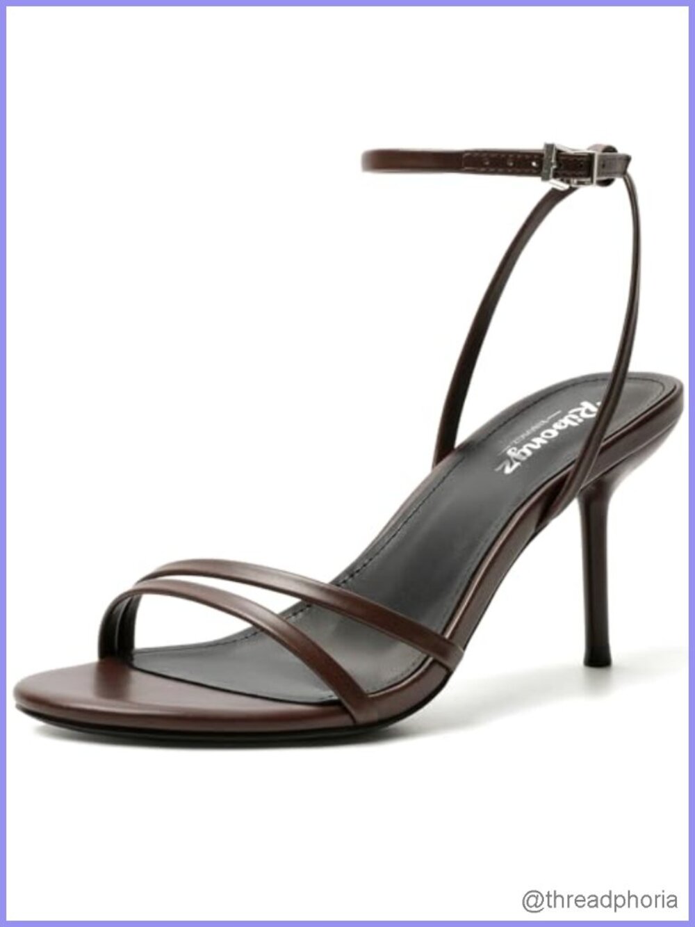 Strappy Kitten Heel Sandals with Ankle Strap, Round Open Toe, Stiletto Heels